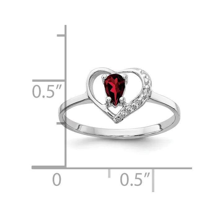 Rings Goldiacom 14k White Gold 5x3mm Pear Garnet A Real Diamond ring