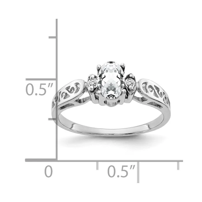 Rings Goldiacom 14k White Gold 6x4mm Oval Cubic Zirconia A Real Diamond ring