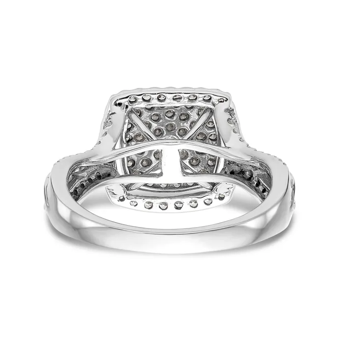 Rings Goldiacom 14K White Gold Complete Diamond Cluster Engagement Ring