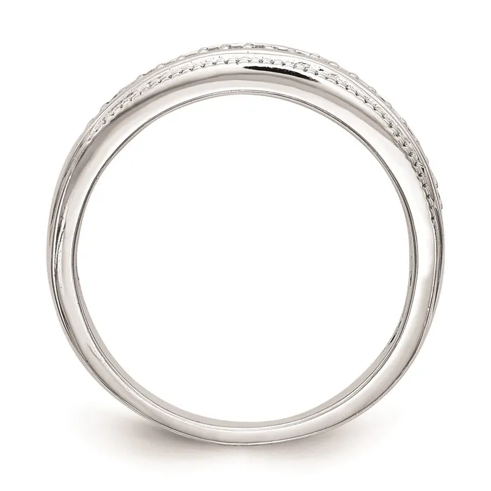 Rings Goldiacom 14K White Gold Complete Real Diamond Trio Ladies Wedding Band
