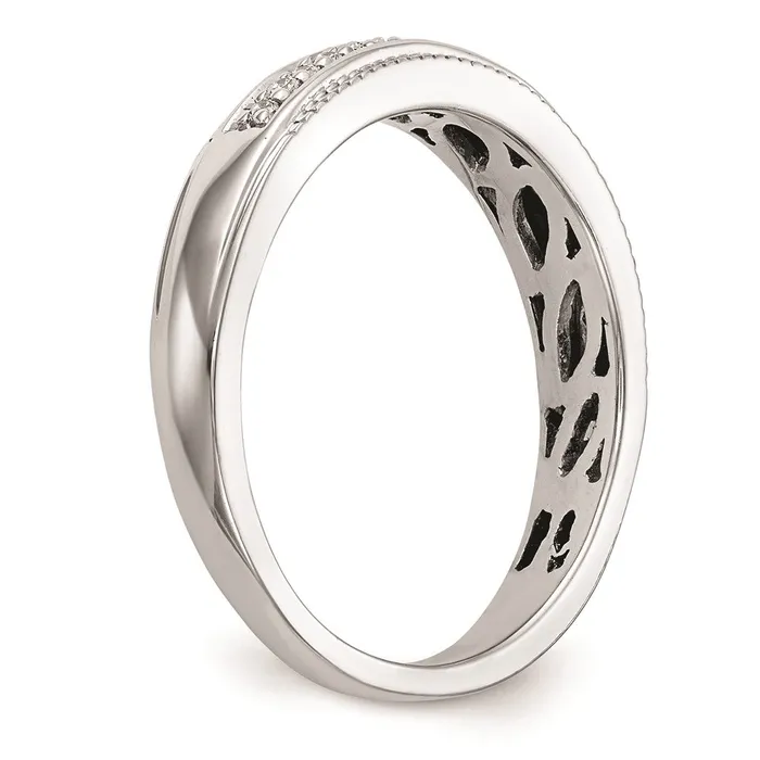 Rings Goldiacom 14K White Gold Complete Real Diamond Trio Ladies Wedding Band