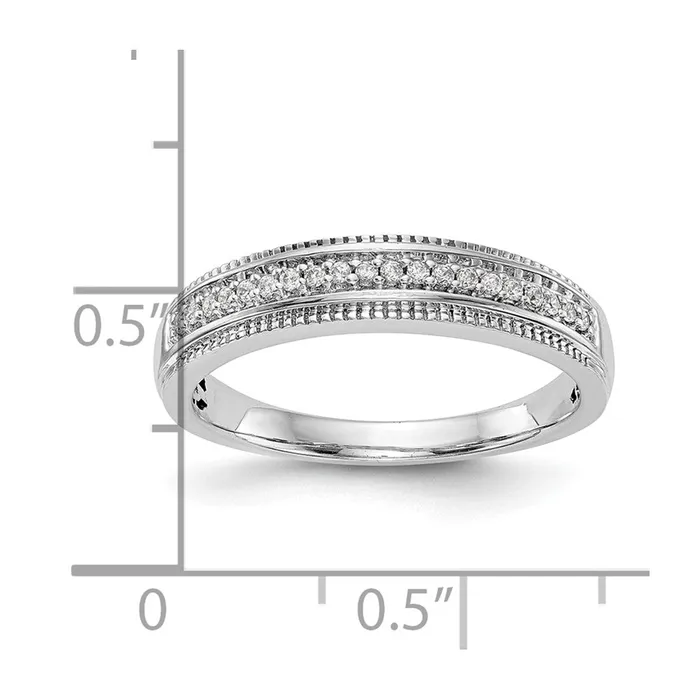 Rings Goldiacom 14K White Gold Complete Real Diamond Trio Ladies Wedding Band
