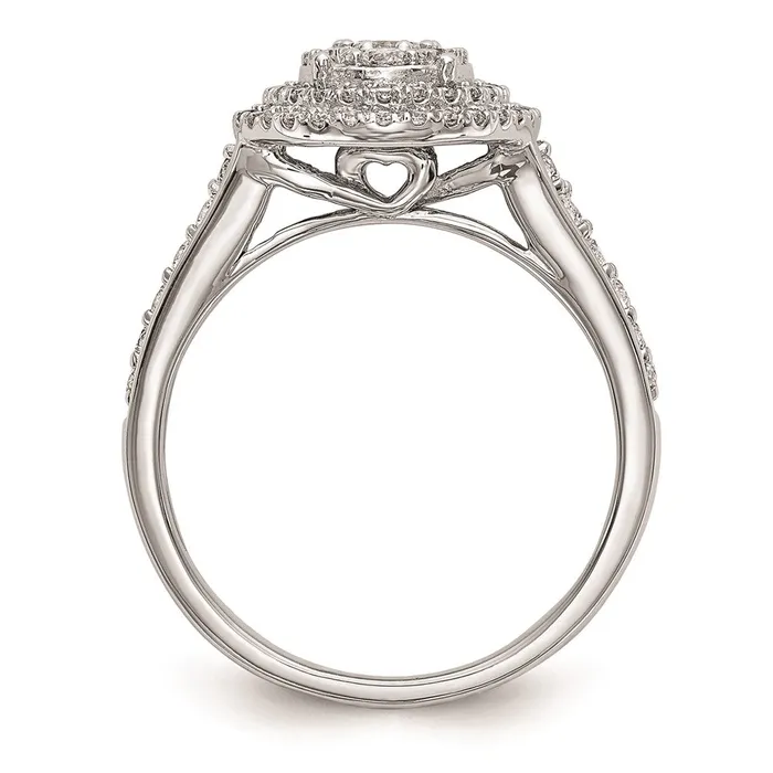Rings Goldiacom 14K White Gold Real Diamond Cluster Wedding Band