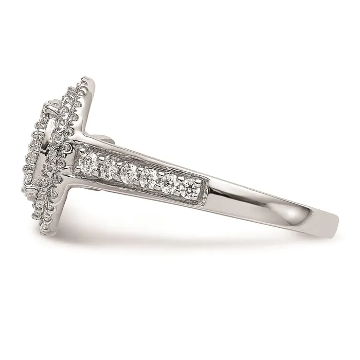 Rings Goldiacom 14K White Gold Real Diamond Cluster Wedding Band