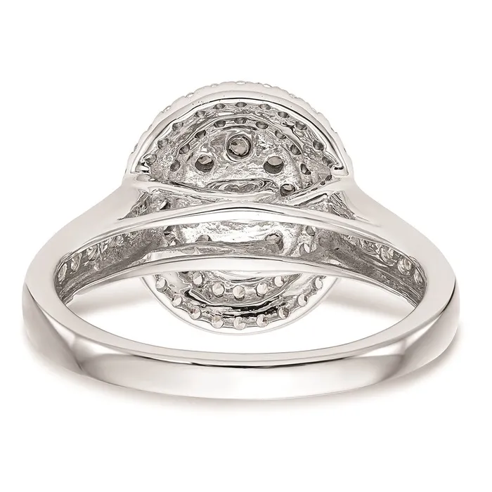 Rings Goldiacom 14K White Gold Real Diamond Cluster Wedding Band