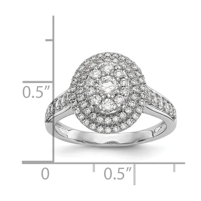 Rings Goldiacom 14K White Gold Real Diamond Cluster Wedding Band