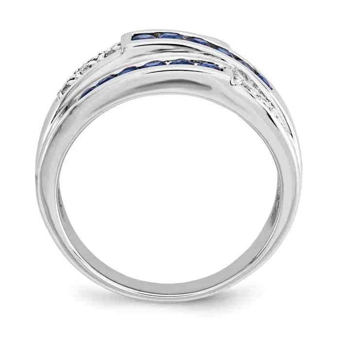 Rings Goldiacom 14k White Gold Sapphire Real Diamond Ring