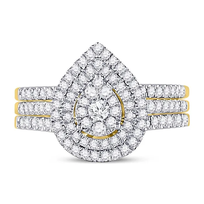 Rings Goldiacom 34 Ct Round Diamond Bridal Engagement Ring Set 14K Yellow Gold Rings Goldiacom 34 Ct Round Diamond Bridal Engagement Ring Set 14K Yellow Gold