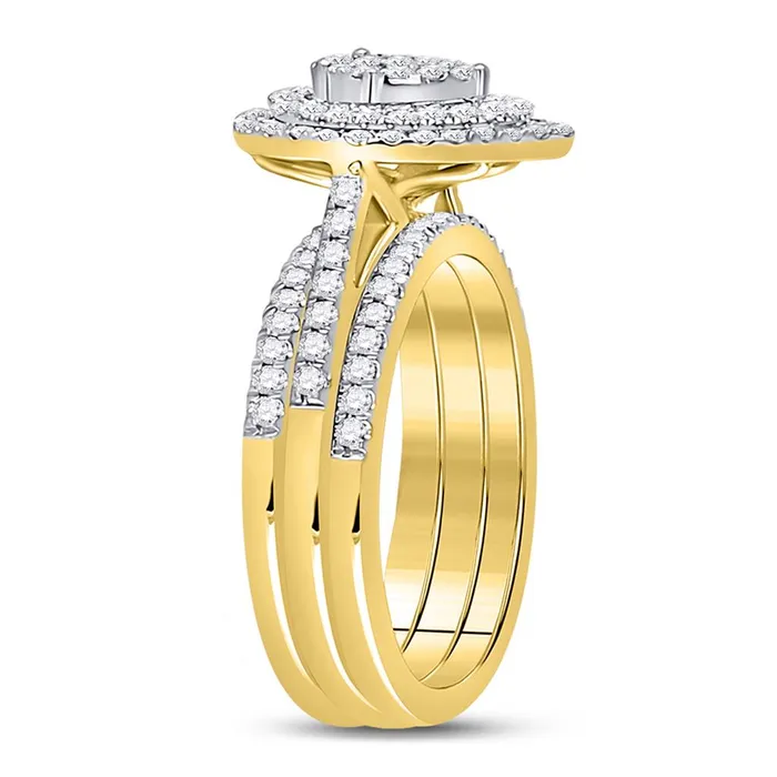 Rings Goldiacom 34 Ct Round Diamond Bridal Engagement Ring Set 14K Yellow Gold Rings Goldiacom 34 Ct Round Diamond Bridal Engagement Ring Set 14K Yellow Gold