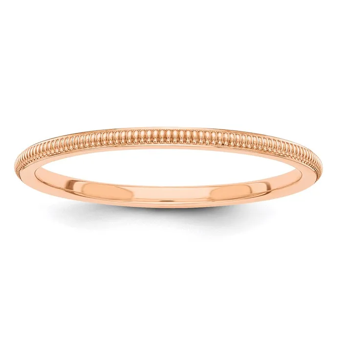 Rings Goldia Solid 10K Rose Gold 15mm Milgrain MensWomens Wedding Band Ring Size 7
