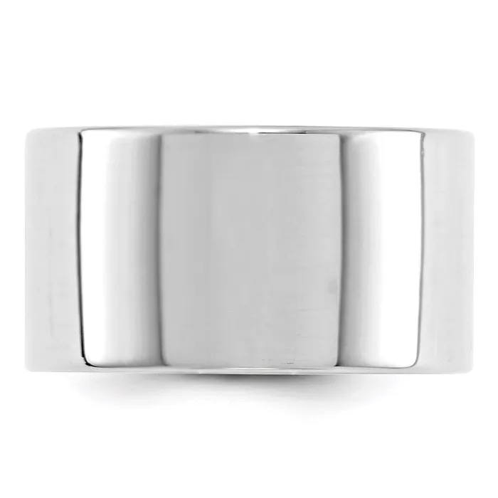 Rings Goldia Solid 10K White Gold 12mm Light Weight Flat MensWomens Wedding Band Ring Size 7