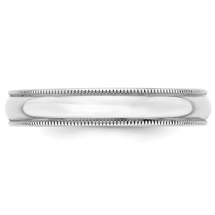 Rings Goldia Solid 10K White Gold 4mm Light Weight Milgrain Half Round MensWomens Wedding Band Ring Size 135 Rings Goldia Solid 10K White Gold 4mm Light Weight Milgrain Half Round MensWomens Wedding Band Ring Size 135