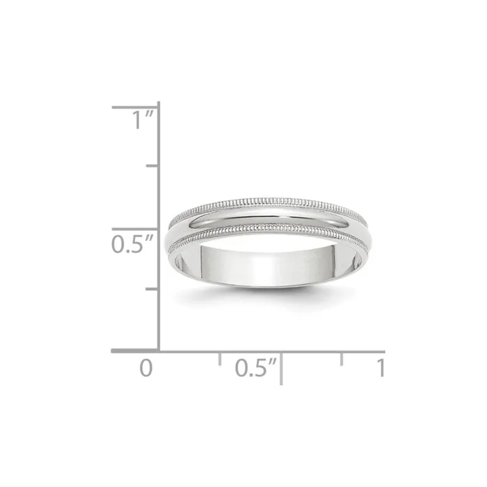 Rings Goldia Solid 10K White Gold 4mm Light Weight Milgrain Half Round MensWomens Wedding Band Ring Size 135 Rings Goldia Solid 10K White Gold 4mm Light Weight Milgrain Half Round MensWomens Wedding Band Ring Size 135