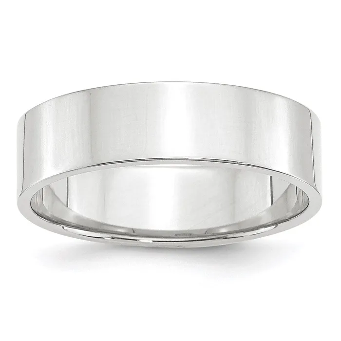 Rings Goldia Solid 10K White Gold 6mm Light Weight Flat MensWomens Wedding Band Ring Size 12
