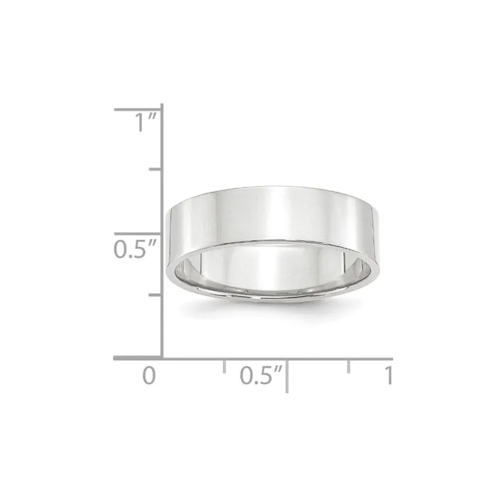 Rings Goldia Solid 10K White Gold 6mm Light Weight Flat MensWomens Wedding Band Ring Size 12