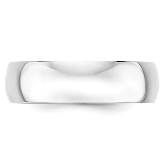 Rings Goldia Solid 10K White Gold 6mm Light Weight Half Round MensWomens Wedding Band Ring Size 10
