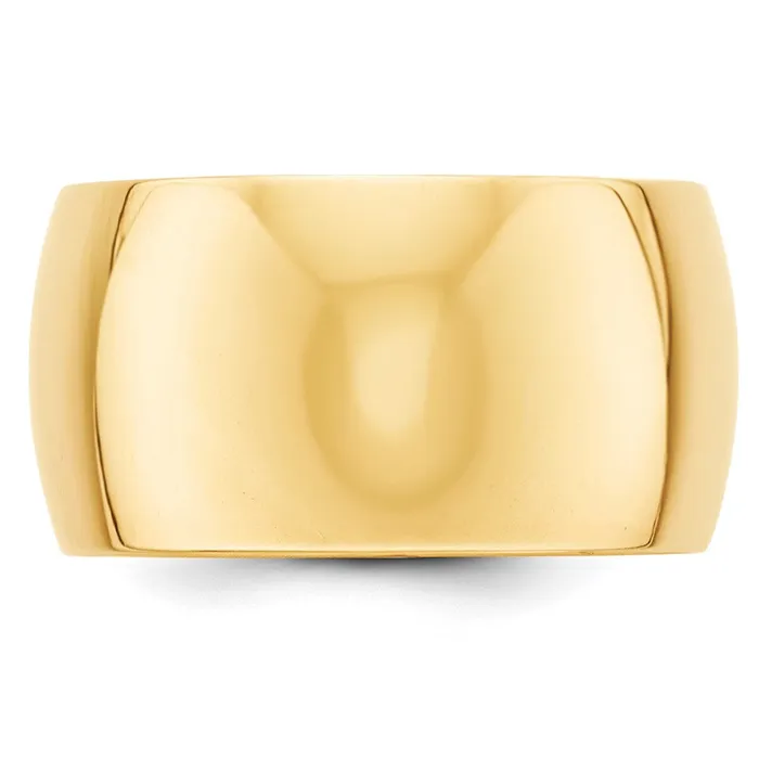 Rings Goldia Solid 10K Yellow Gold 12mm Half Round MensWomens Wedding Band Ring Size 14