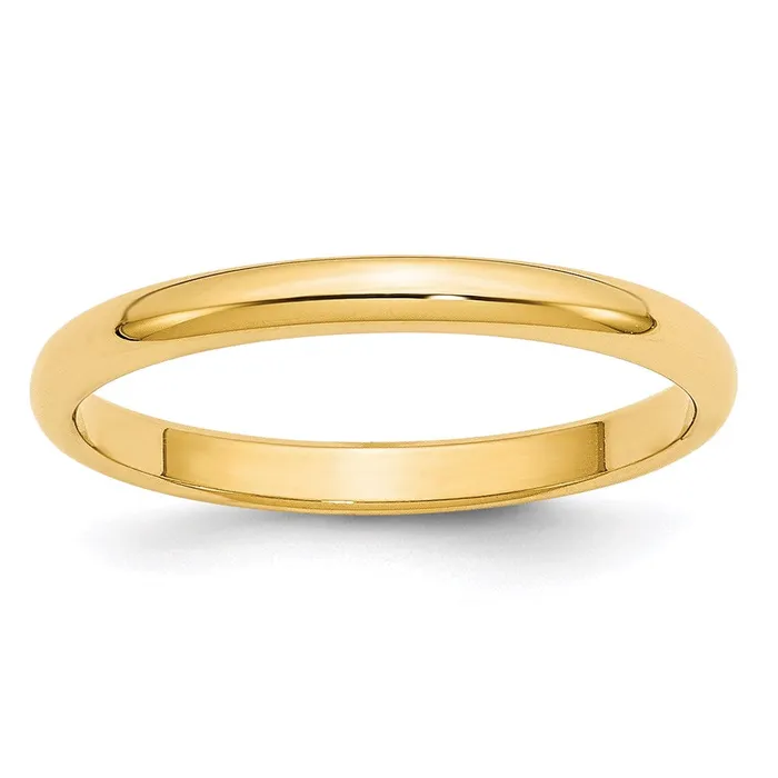 Rings Goldia Solid 10K Yellow Gold 25mm Half Round MensWomens Wedding Band Ring Size 75