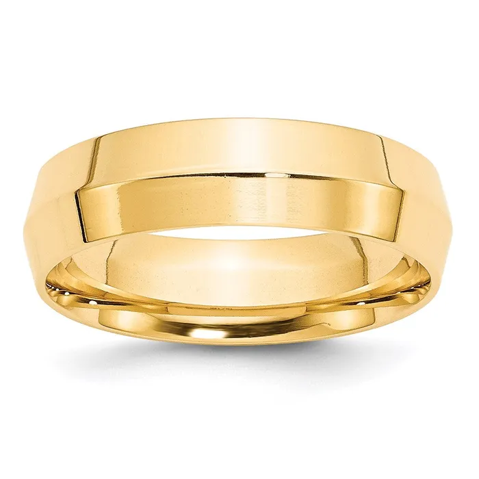Rings Goldia Solid 10K Yellow Gold 6mm Knife Edge Comfort Fit MensWomens Wedding Band Ring Size 11