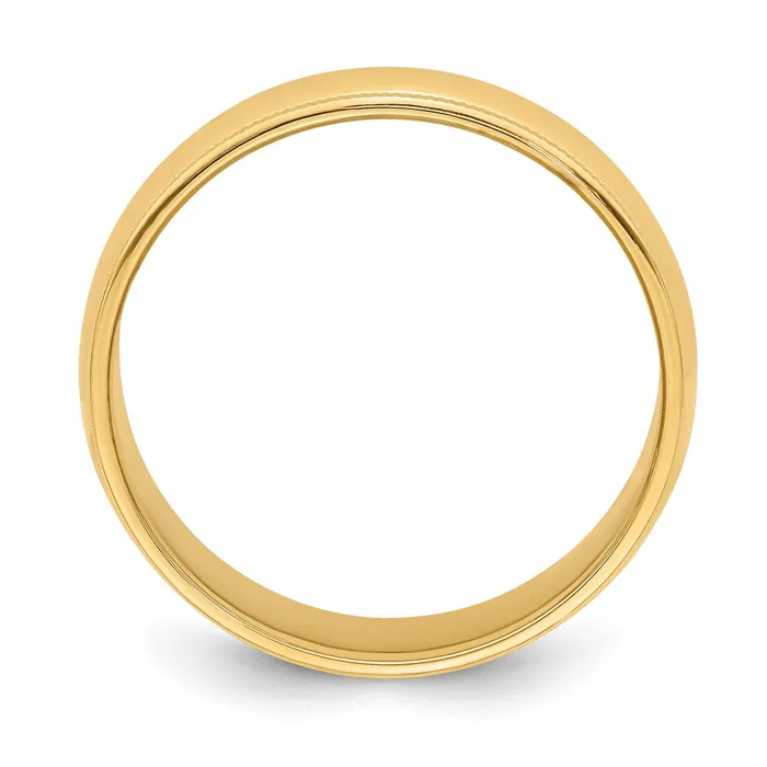 Rings Goldia Solid 10K Yellow Gold 6mm Milgrain Half Round MensWomens Wedding Band Ring Size 14