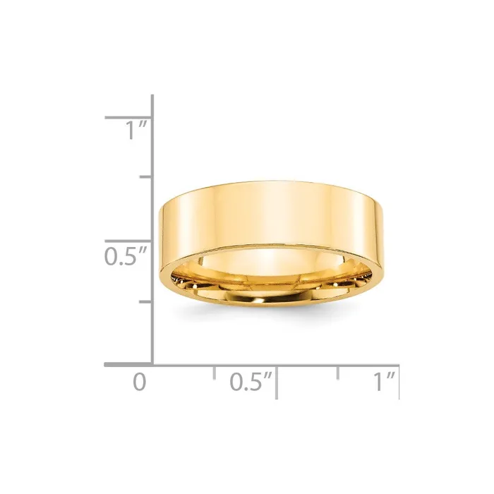 Rings Goldia Solid 10K Yellow Gold 7mm Standard Flat Comfort Fit MensWomens Wedding Band Ring Size 125