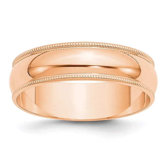 Rings Goldia Solid 10K Yellow Gold Rose Gold 6mm Light Weight Milgrain Half Round MensWomens Wedding Band Ring Size 125