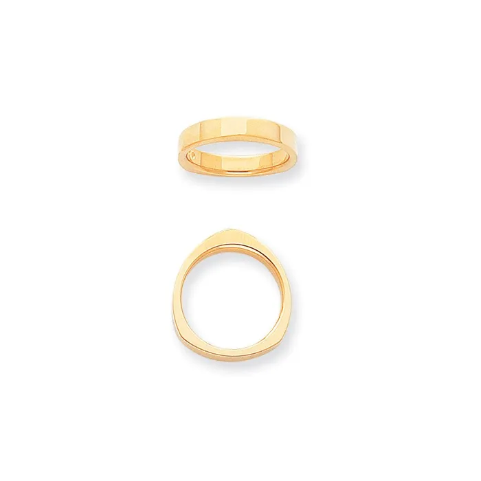 Rings Goldia Solid 10K Yellow Gold Yellow Gold Flat SquareRocker Comfort Fit MensWomens Wedding Band Ring Size 6