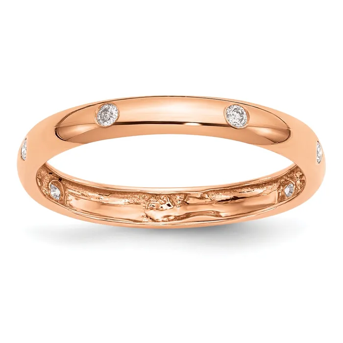 Rings Goldia Solid 14k Rose Gold 6stone Simulated CZ Band
