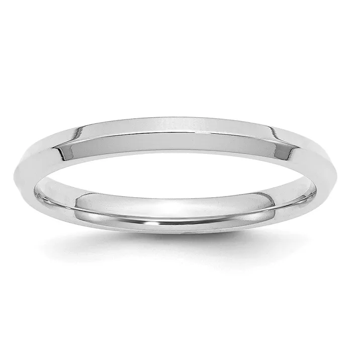 Rings Goldia Solid 14K White Gold 25mm Knife Edge Comfort Fit MensWomens Wedding Band Ring Size 55