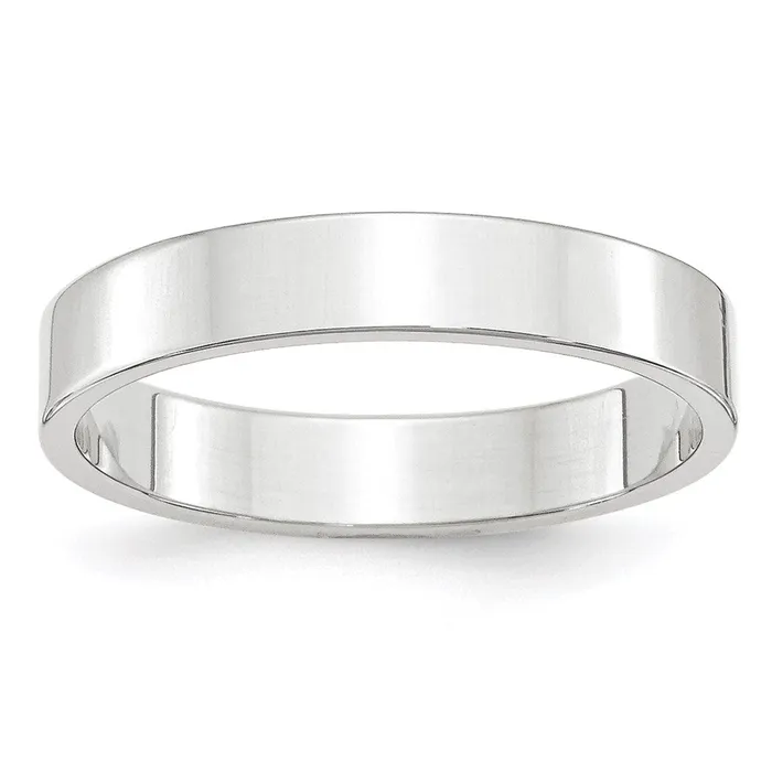Rings Goldia Solid 14K White Gold 4mm Light Weight Flat MensWomens Wedding Band Ring Size 14