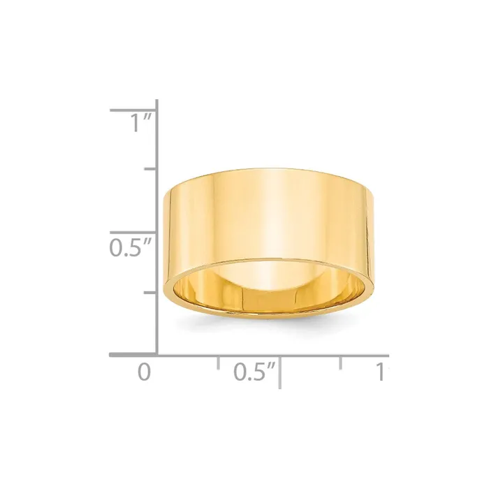 Rings Goldia Solid 14K Yellow Gold 10mm Light Weight Flat MensWomens Wedding Band Ring Size 115 Rings Goldia Solid 14K Yellow Gold 10mm Light Weight Flat MensWomens Wedding Band Ring Size 115