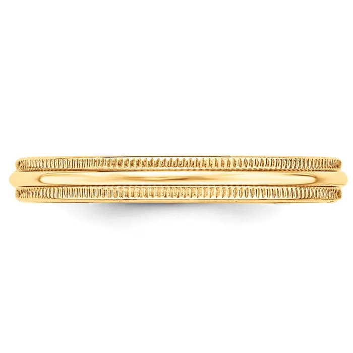 Rings Goldia Solid 14K Yellow Gold 3mm Milgrain Half Round MensWomens Wedding Band Ring Size 125 Rings Goldia Solid 14K Yellow Gold 3mm Milgrain Half Round MensWomens Wedding Band Ring Size 125
