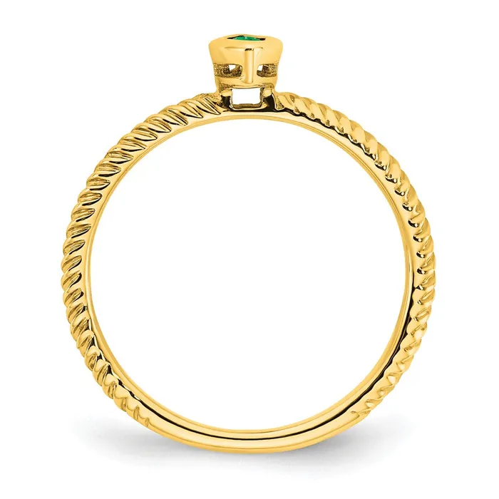 Rings Goldia Solid 14k Yellow Gold Marquise Bezel Simulated Emerald Ring