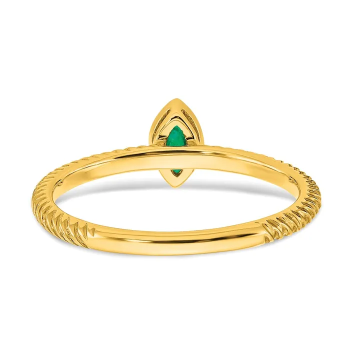 Rings Goldia Solid 14k Yellow Gold Marquise Bezel Simulated Emerald Ring