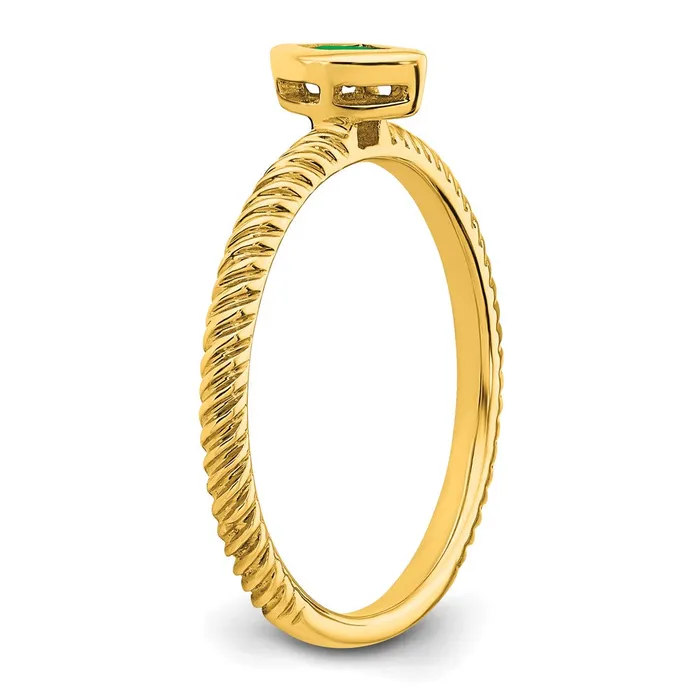 Rings Goldia Solid 14k Yellow Gold Marquise Bezel Simulated Emerald Ring