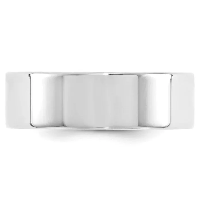 Rings Goldia Solid 18K White Gold 7mm Standard Flat Comfort Fit MensWomens Wedding Band Ring Size 85