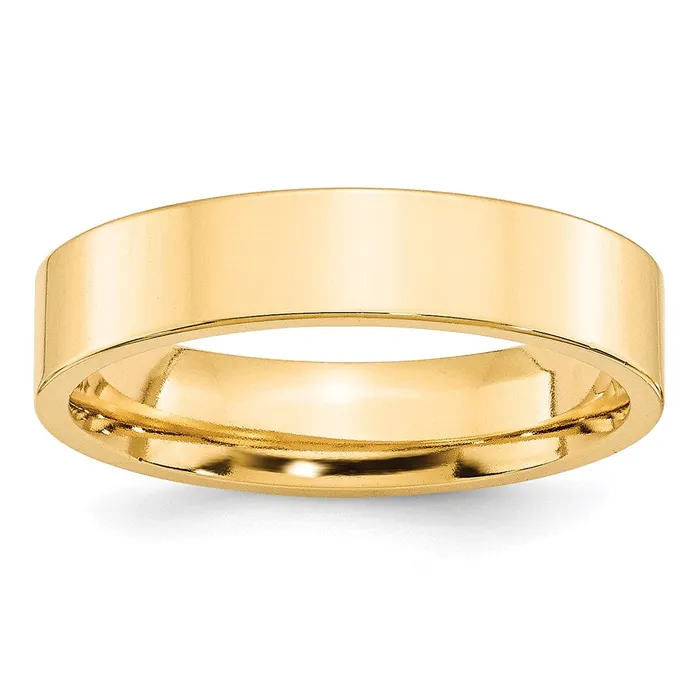 Rings Goldia Solid 18K Yellow Gold 5mm Standard Flat Comfort Fit MensWomens Wedding Band Ring Size 85