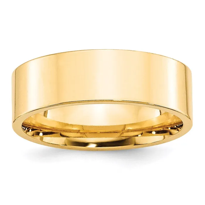 Rings Goldia Solid 18K Yellow Gold 7mm Standard Flat Comfort Fit MensWomens Wedding Band Ring Size 135
