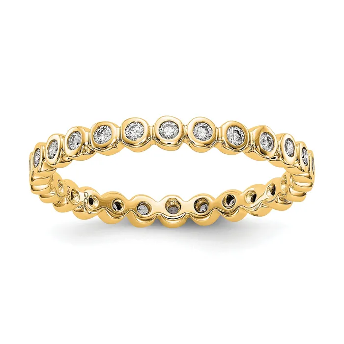 Rings Goldia Solid Real 14k Polished 13ct Bezel Set CZ Eternity Wedding Band Ring