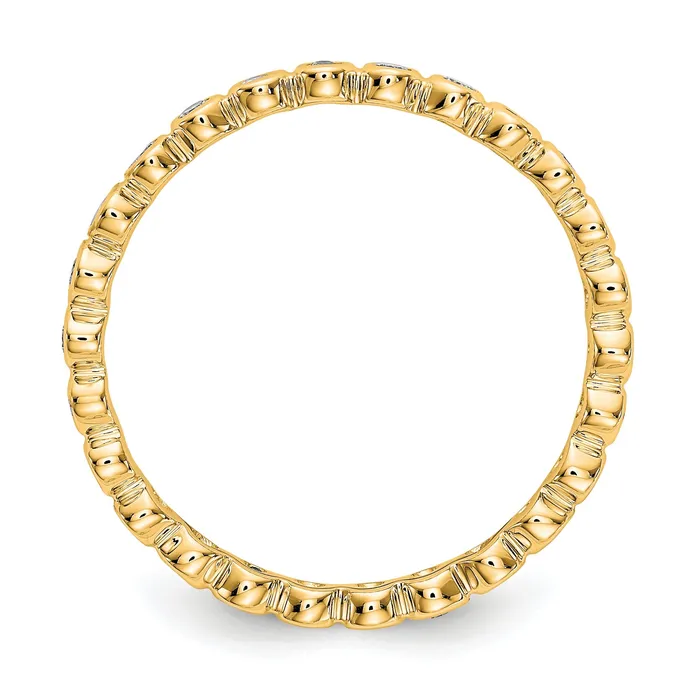 Rings Goldia Solid Real 14k Polished 13ct Bezel Set CZ Eternity Wedding Band Ring
