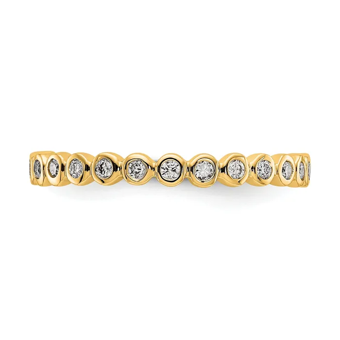 Rings Goldia Solid Real 14k Polished 13ct Bezel Set CZ Eternity Wedding Band Ring