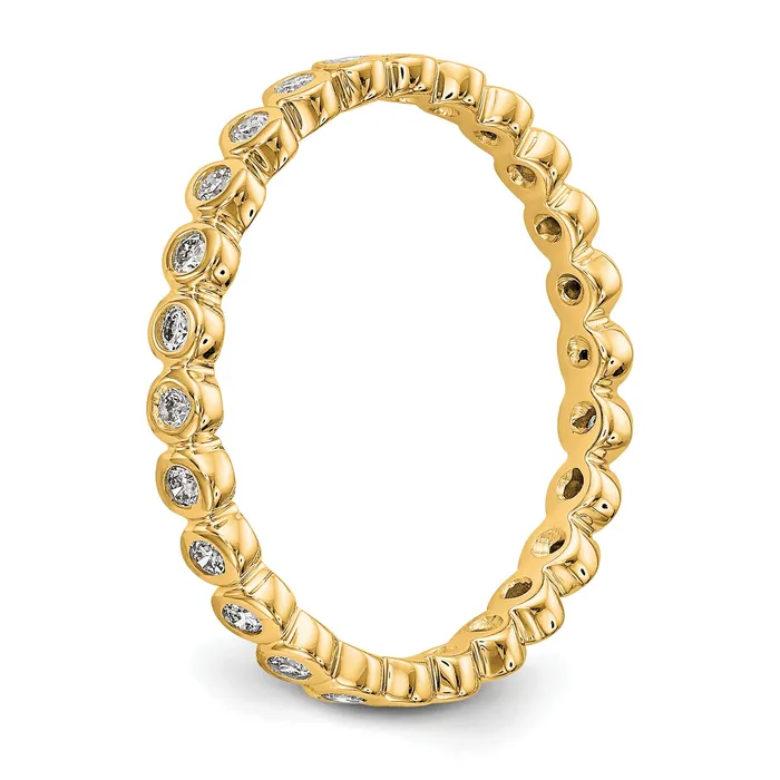 Rings Goldia Solid Real 14k Polished 13ct Bezel Set CZ Eternity Wedding Band Ring
