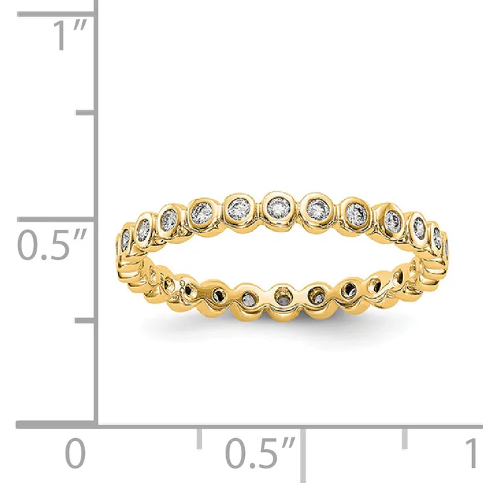 Rings Goldia Solid Real 14k Polished 13ct Bezel Set CZ Eternity Wedding Band Ring