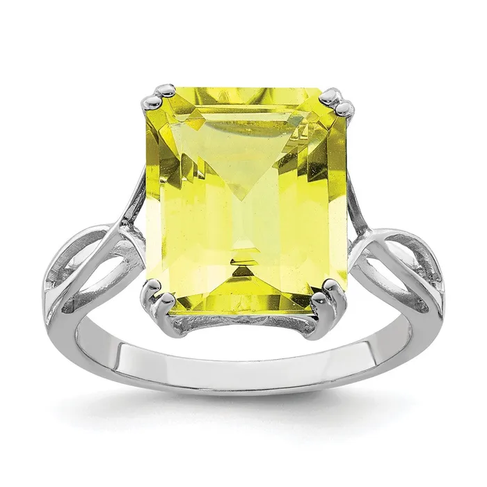 Rings Goldia Sterling Silver Rhodium Lemon Quartz Ring