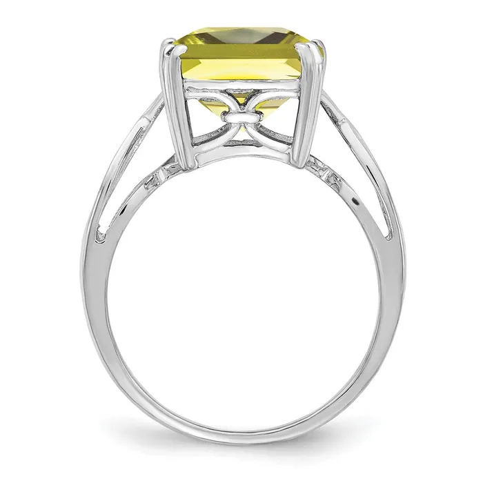 Rings Goldia Sterling Silver Rhodium Lemon Quartz Ring