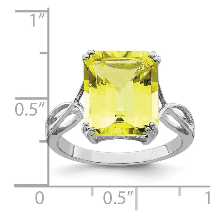 Rings Goldia Sterling Silver Rhodium Lemon Quartz Ring