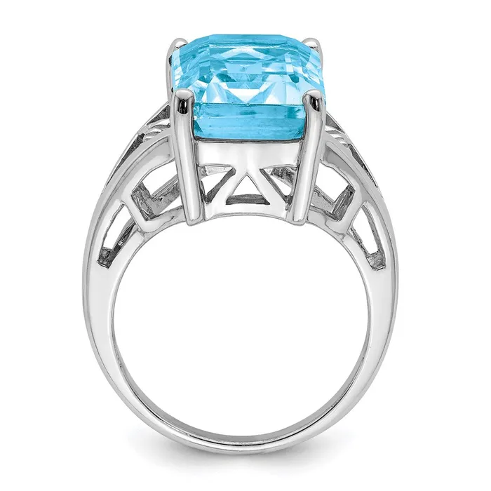 Rings Goldia Sterling Silver Rhodium Light Swiss Blue Topaz Ring