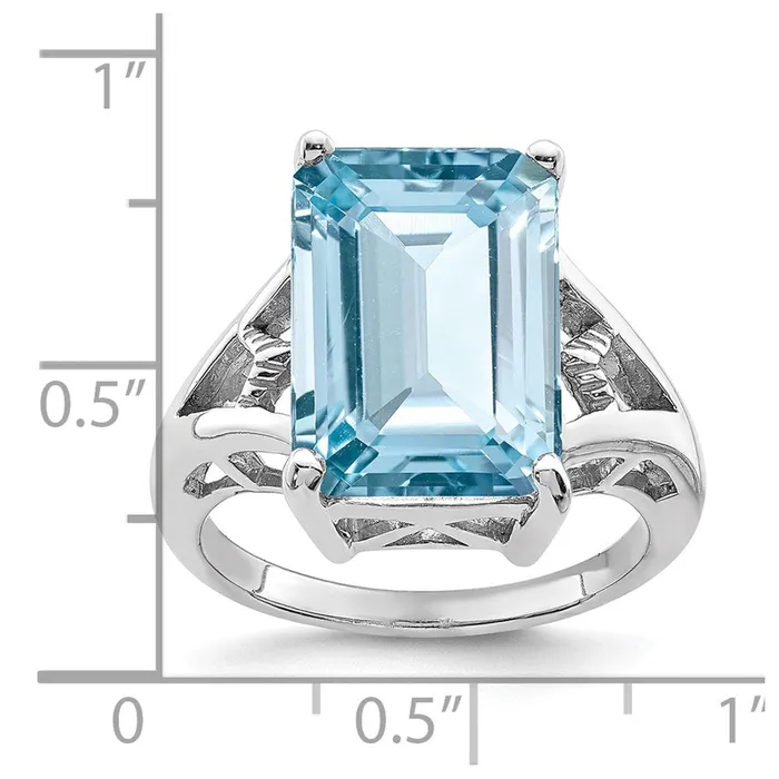 Rings Goldia Sterling Silver Rhodium Light Swiss Blue Topaz Ring