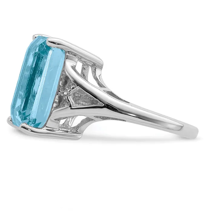 Rings Goldia Sterling Silver Rhodium Light Swiss Blue Topaz Ring