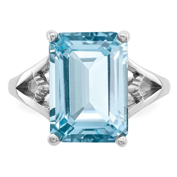 Rings Goldia Sterling Silver Rhodium Light Swiss Blue Topaz Ring